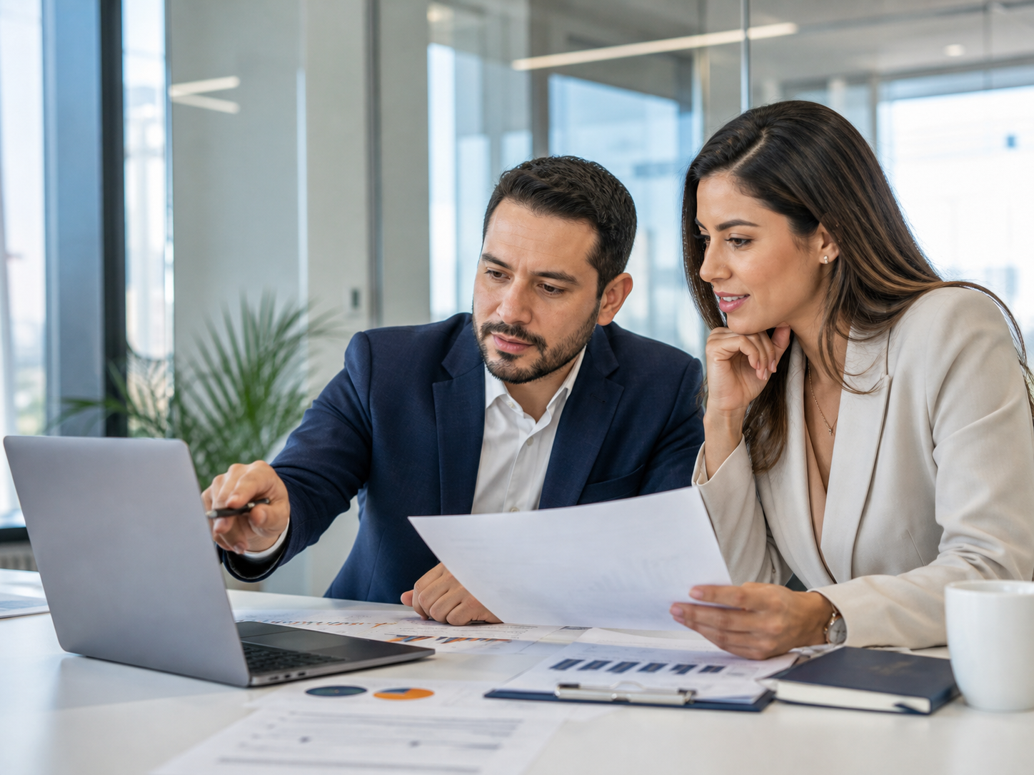 Profesionales analizando información para tomar decisiones empresariales